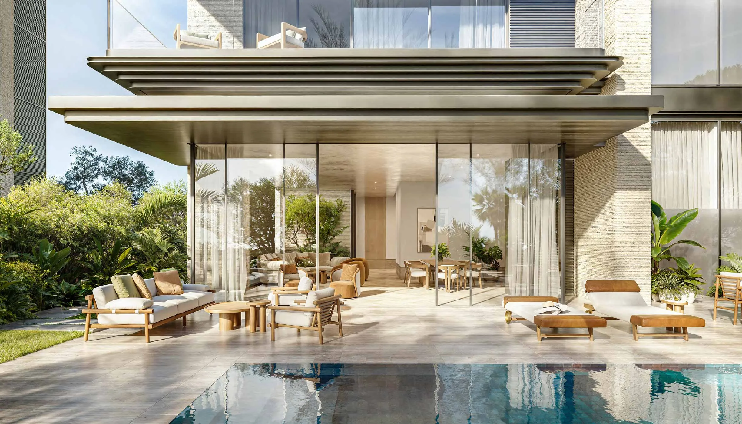 Private pool and garden terrace of a Solaya Signature Garden Residence